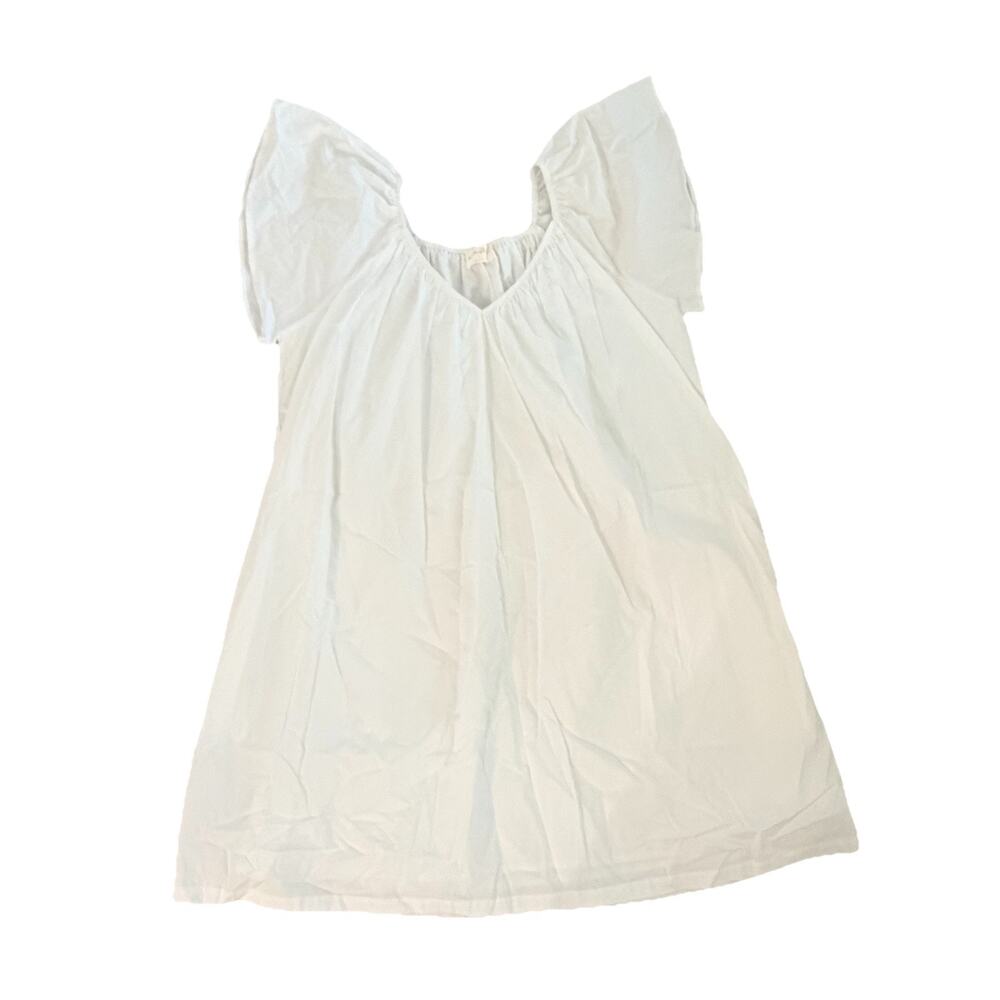 New Allie Rose 100% Cotton White Ruffle Lined Dress L Classic Preppy